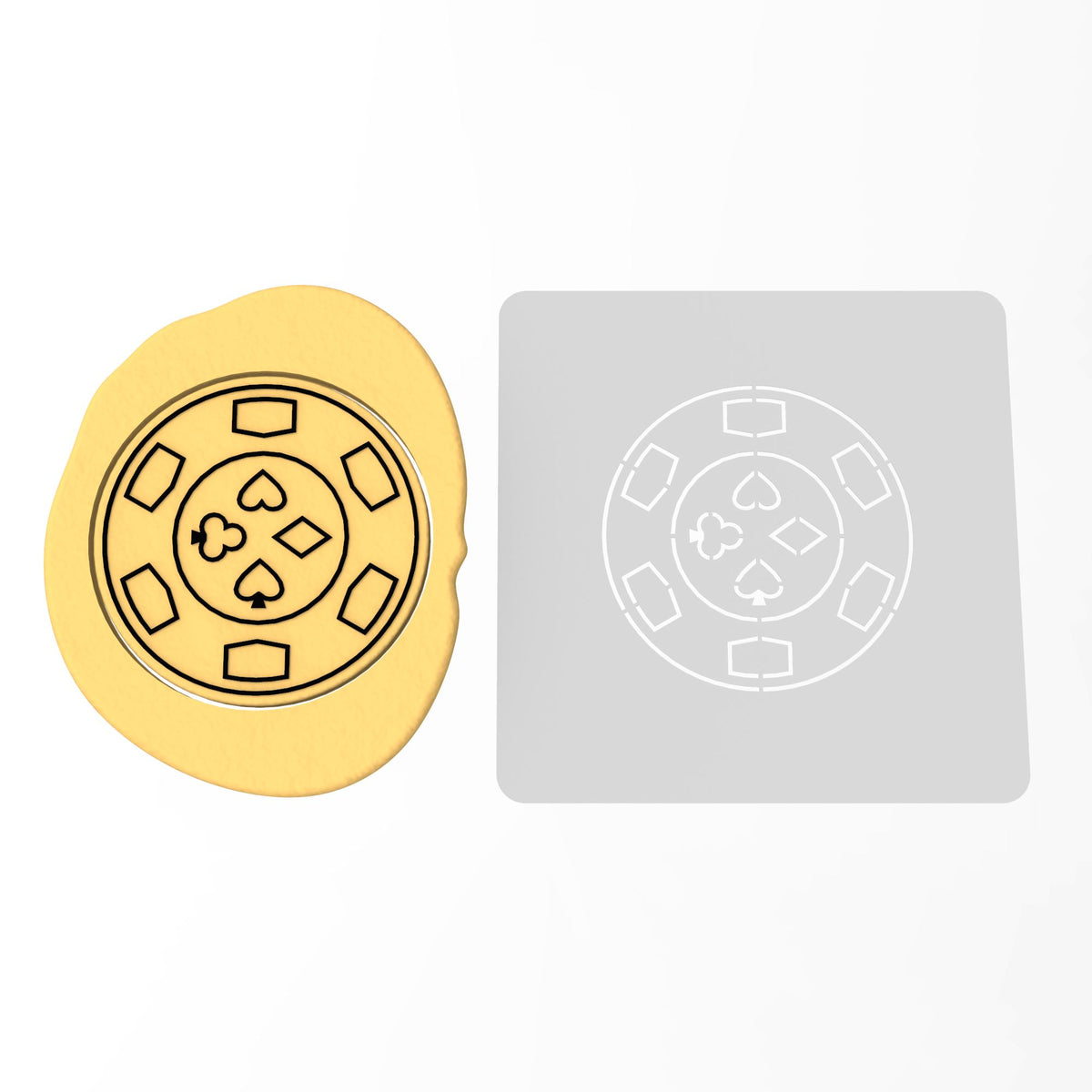 Poker Chip Cookie Cutter | Stamp | Stencil #1