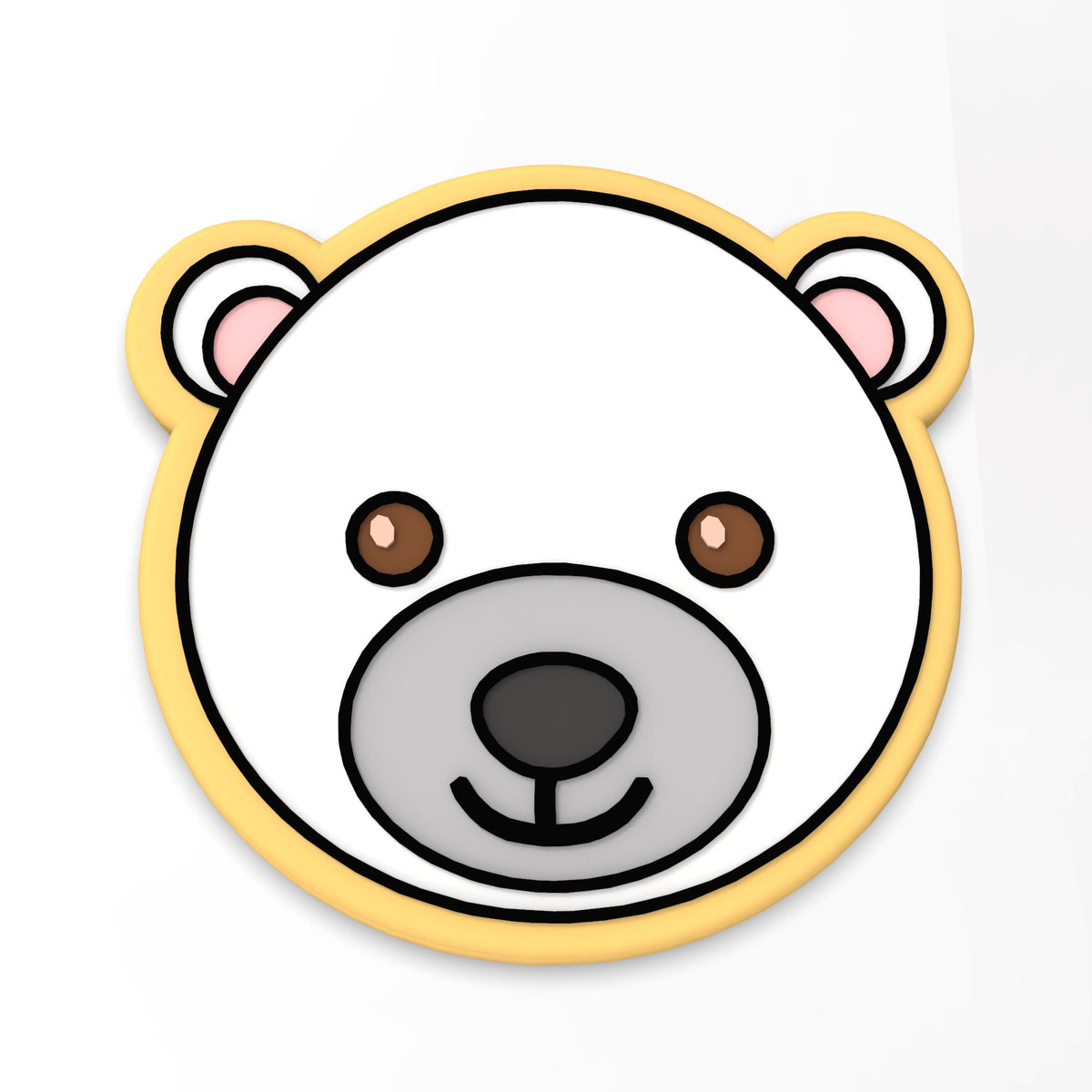 Polar Bear Face Cookie Cutter | Stamp | Stencil #1