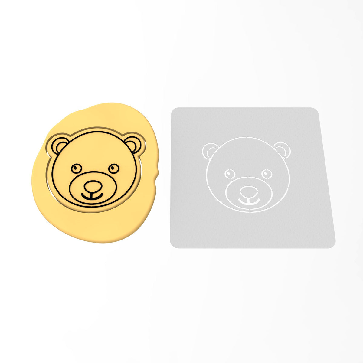 Polar Bear Face Cookie Cutter | Stamp | Stencil #1 Animals & Dinosaurs Cookie Cutter Lady 