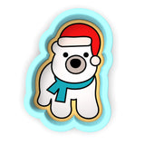 Polar Bear Santa Hat Cookie Cutter | Stamp | Stencil #1