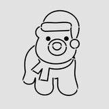 Polar Bear Santa Hat Cookie Cutter | Stamp | Stencil #1