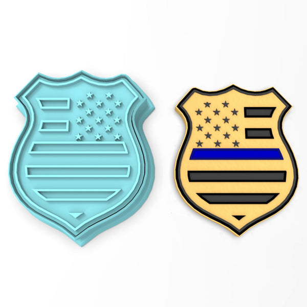 Police Badge USA Cookie Cutter | Stamp | Stencil #1
