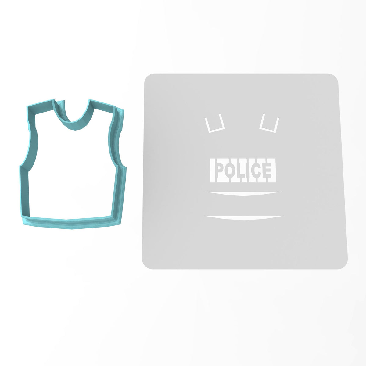 Police Bulletproof Vest Cookie Cutter | Stamp | Stencil #1