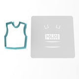 Police Bulletproof Vest Cookie Cutter | Stamp | Stencil #1