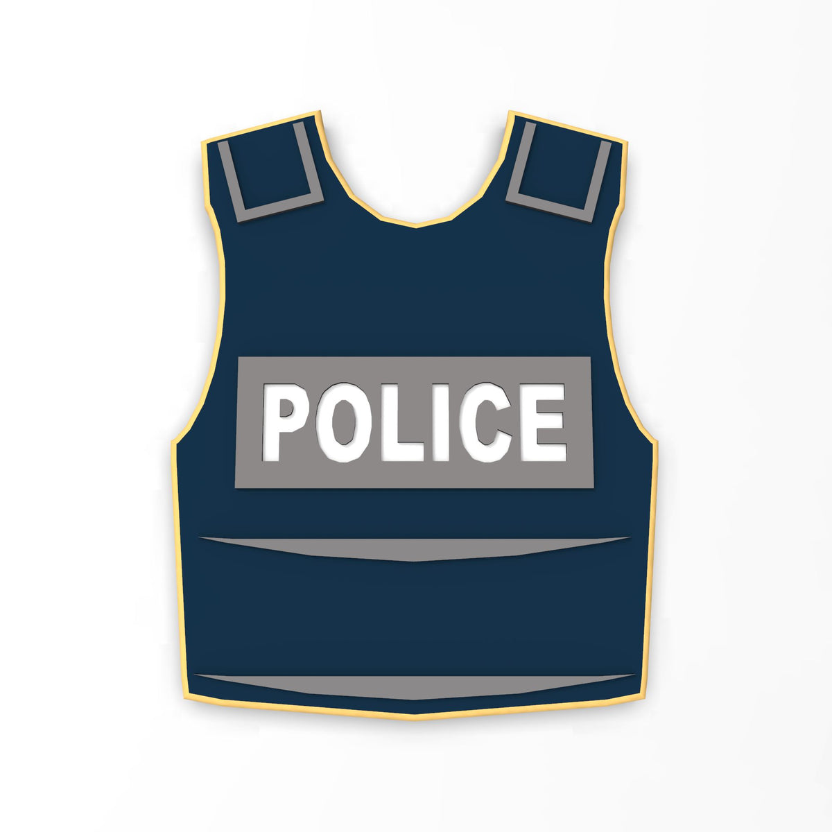 Police Bulletproof Vest Cookie Cutter | Stamp | Stencil #1