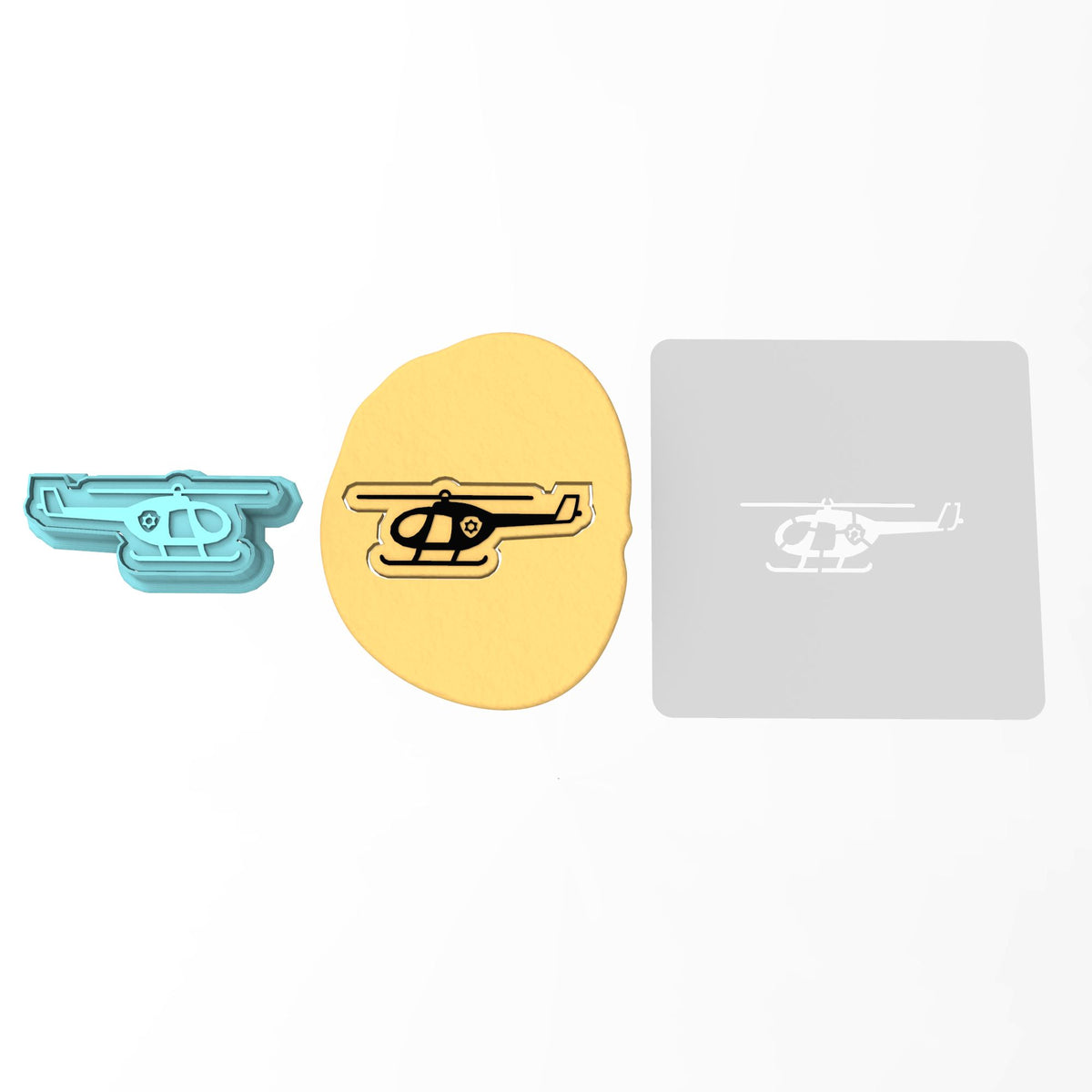 Police Helicopter Cookie Cutter | Stamp | Stencil #1
