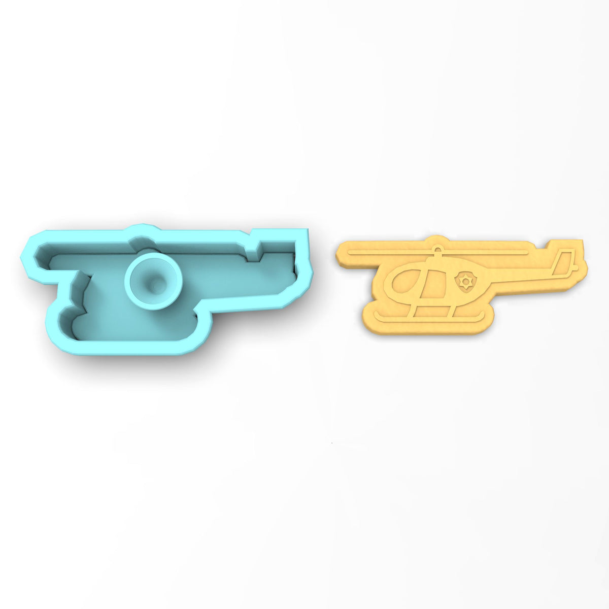Police Helicopter Cookie Cutter | Stamp | Stencil #1