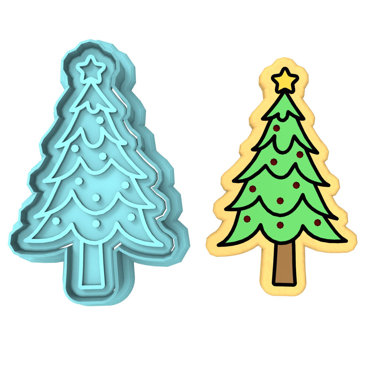 Polka Dot Christmas Tree Cookie Cutter | Stamp | Stencil #3