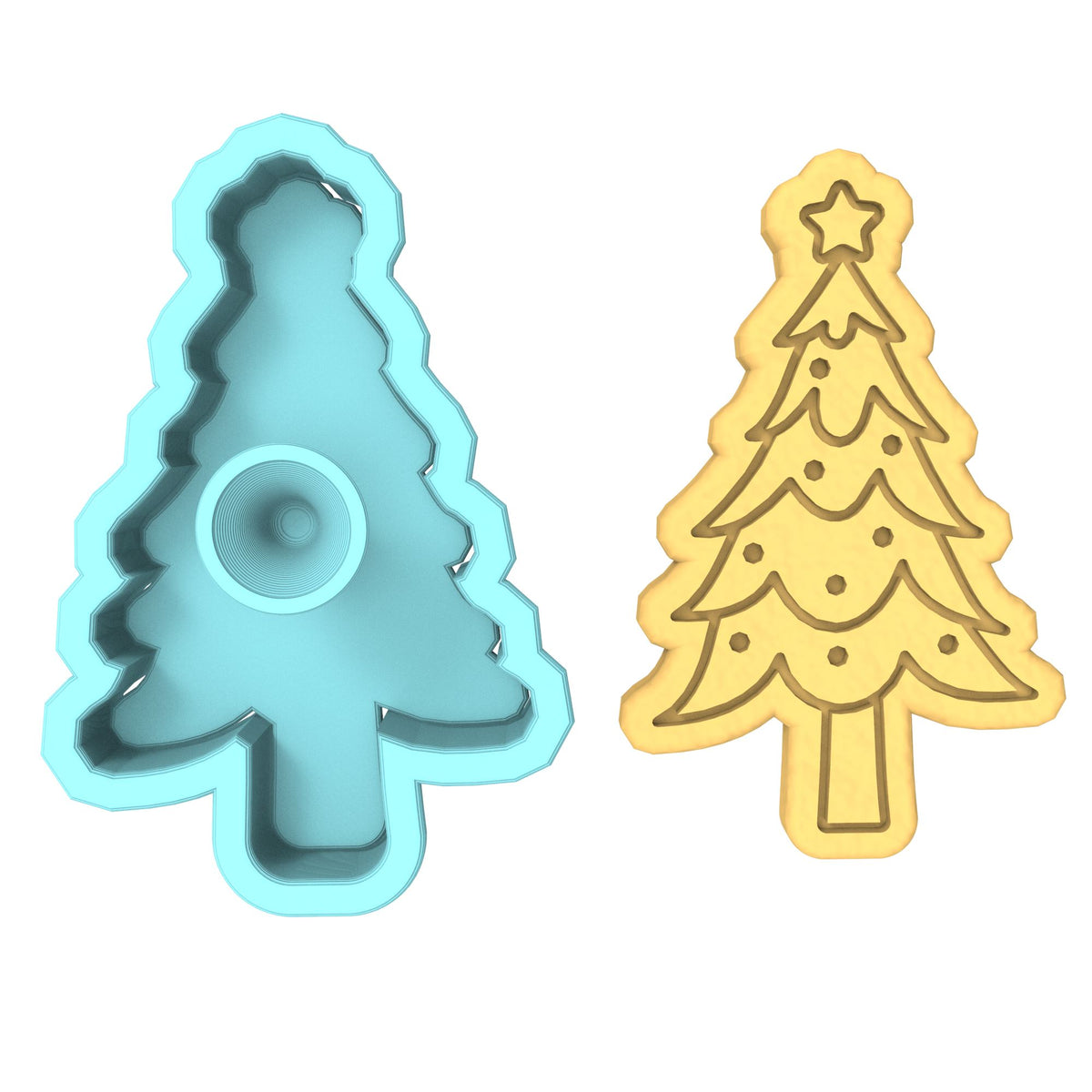 Polka Dot Christmas Tree Cookie Cutter | Stamp | Stencil #3