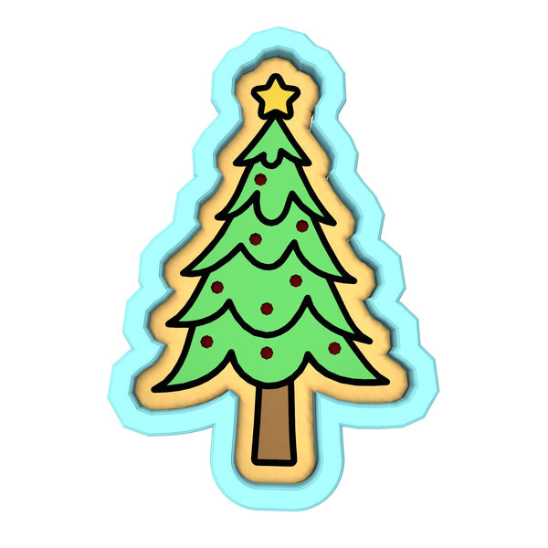 Polka Dot Christmas Tree Cookie Cutter | Stamp | Stencil #3