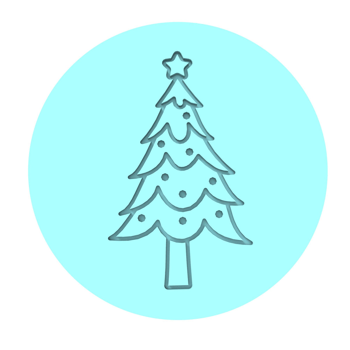 Polka Dot Christmas Tree Cookie Cutter | Stamp | Stencil #3 Xmas / Winter / NYE Cookie Cutter Lady MINI - 2 Inches (5cm) Debosser ONLY 
