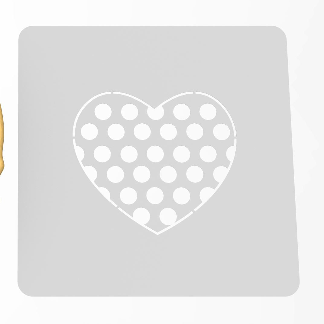 Polka Dot Heart Cookie Cutter | Stamp | Stencil #1 Wedding / Baby / V Day Cookie Cutter Lady MINI - 2 Inches (5cm) Stencil ONLY 