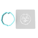 Pomeranian Cookie Cutter | Stamp | Stencil #1 Animals & Dinosaurs Cookie Cutter Lady MINI - 2 Inches (5cm) **BUNDLE** Cutter + Stencil 