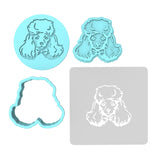 Poodle Cookie Cutter | Stamp | Stencil #1 Animals & Dinosaurs Cookie Cutter Lady MINI - 2 Inches (5cm) **FULL SET BUNDLE** Cutter + Stamp + Stencil + Debosser **BEST DEAL** 