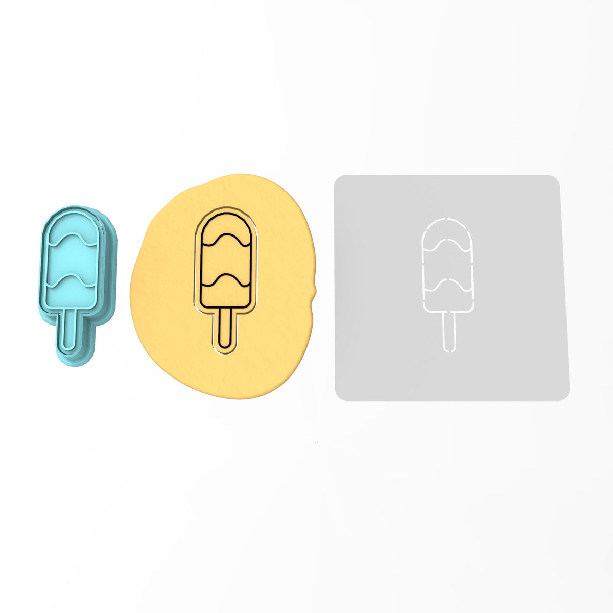 Popsicle Cookie Cutter | Stamp | Stencil #2