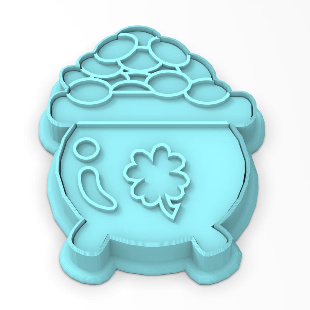 Pot of Gold Cookie Cutter Stamp & Outline #1