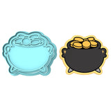 Pot of Gold Cookie Cutter | Stamp | Stencil #2 Wedding / Baby / V Day Cookie Cutter Lady MINI - 2 Inches (5cm) **BUNDLE** Cutter + Stamp 