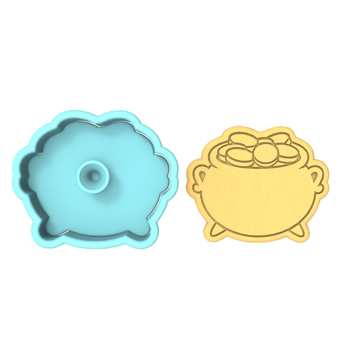 Pot of Gold Cookie Cutter | Stamp | Stencil #2 Wedding / Baby / V Day Cookie Cutter Lady 