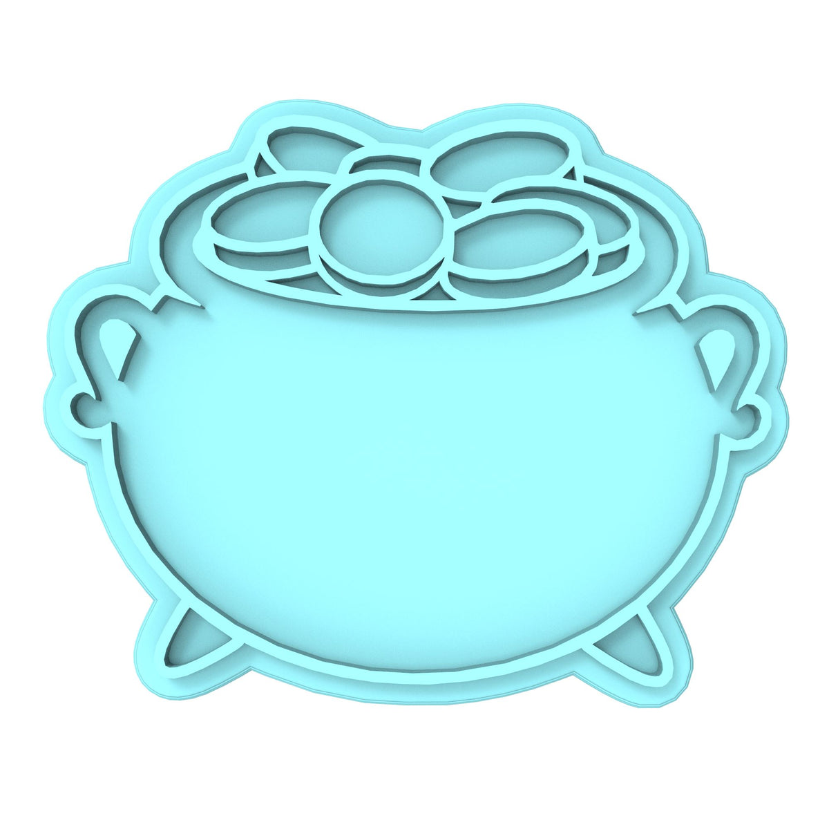 Pot of Gold Cookie Cutter | Stamp | Stencil #2 Wedding / Baby / V Day Cookie Cutter Lady MINI - 2 Inches (5cm) Stamp ONLY 