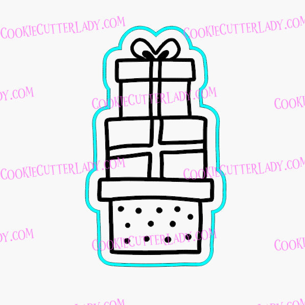 Presents Stacked Cookie Cutter | Stamp | Stencil