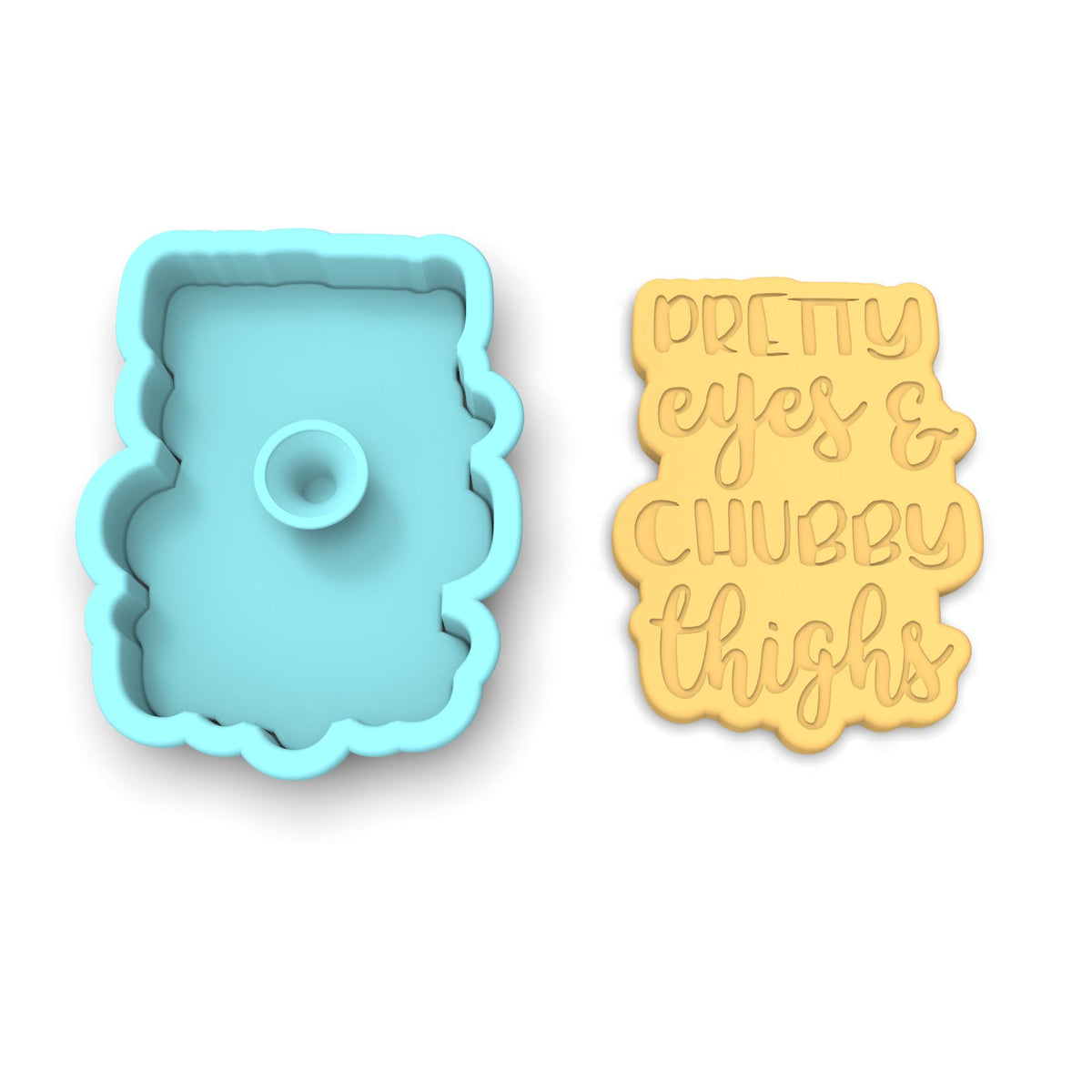 Pretty Eyes and Chubby Thighs Cookie Cutter | Stamp | Stencil #1