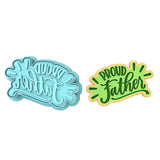 Proud Father Cookie Cutter | Stamp | Stencil #1 Cookie Cutter Lady MINI - 2 Inches (5cm) **BUNDLE** Cutter + Stamp 