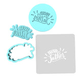 Proud Father Cookie Cutter | Stamp | Stencil #1 Cookie Cutter Lady MINI - 2 Inches (5cm) **FULL SET BUNDLE** Cutter + Stamp + Stencil + Debosser **BEST DEAL** 