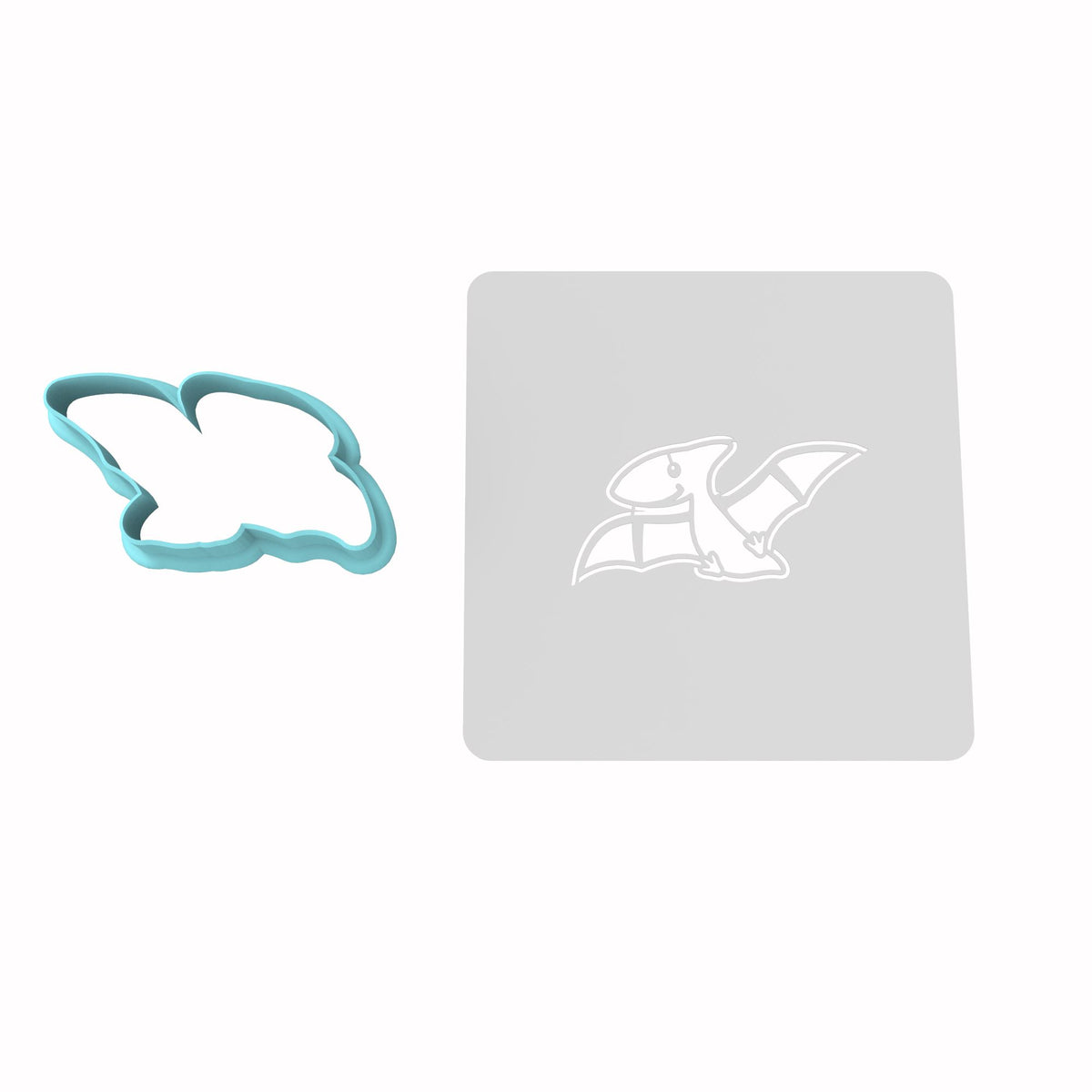 Pterodactyl Dinosaur Cute Cookie Cutter | Stamp | Stencil #1