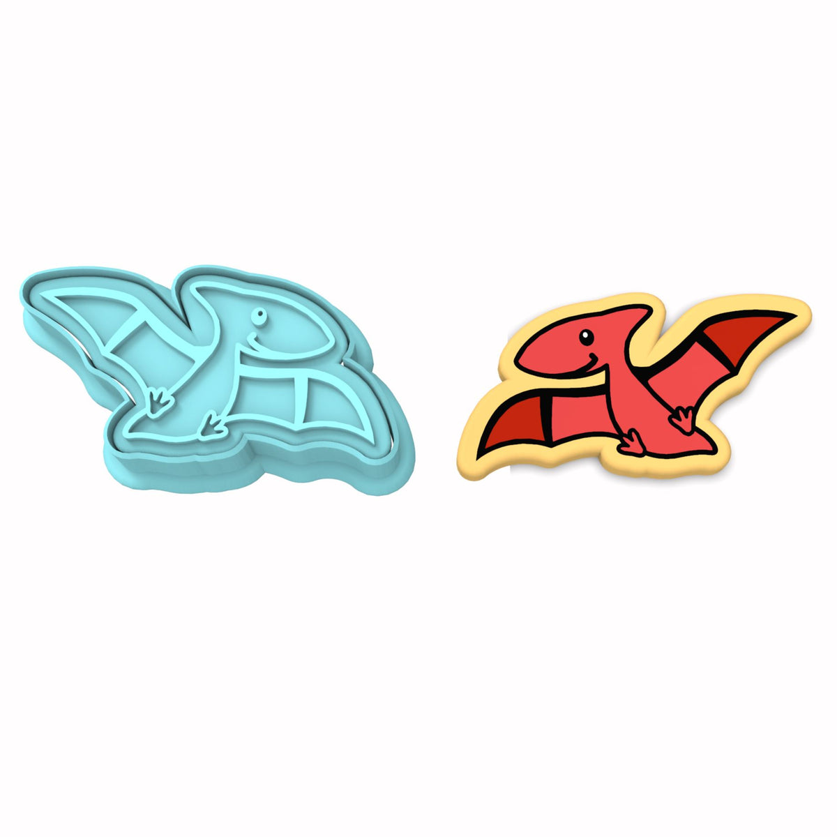 Pterodactyl Dinosaur Cute Cookie Cutter | Stamp | Stencil #1