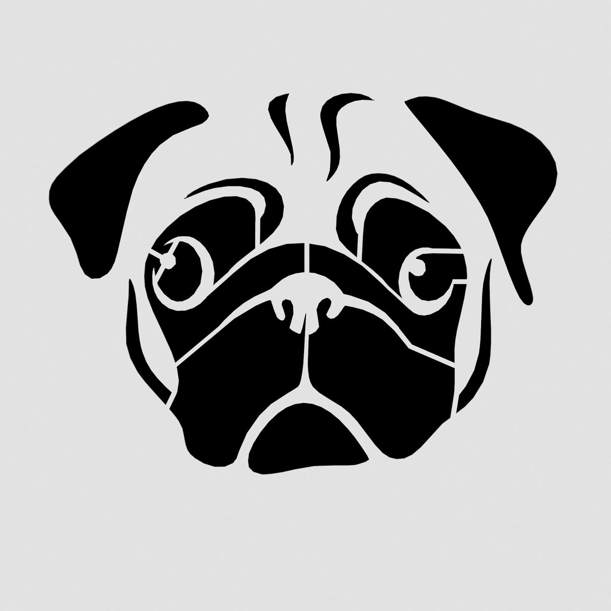 Pug Face Cookie Cutter | Stamp | Stencil #1