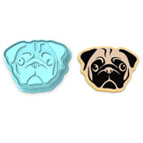 Pug Face Cookie Cutter | Stamp | Stencil #1