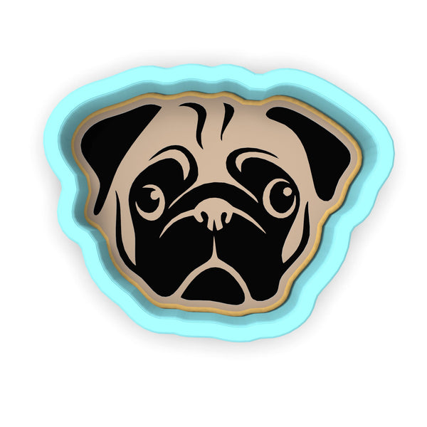 Pug Face Cookie Cutter | Stamp | Stencil #1