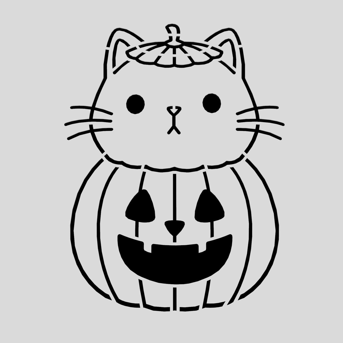 Pumpkin Cat Cookie Cutter | Stamp | Stencil #1 Halloween / Fall Cookie Cutter Lady 2 Inch Small Cupcake Stencil Only No
