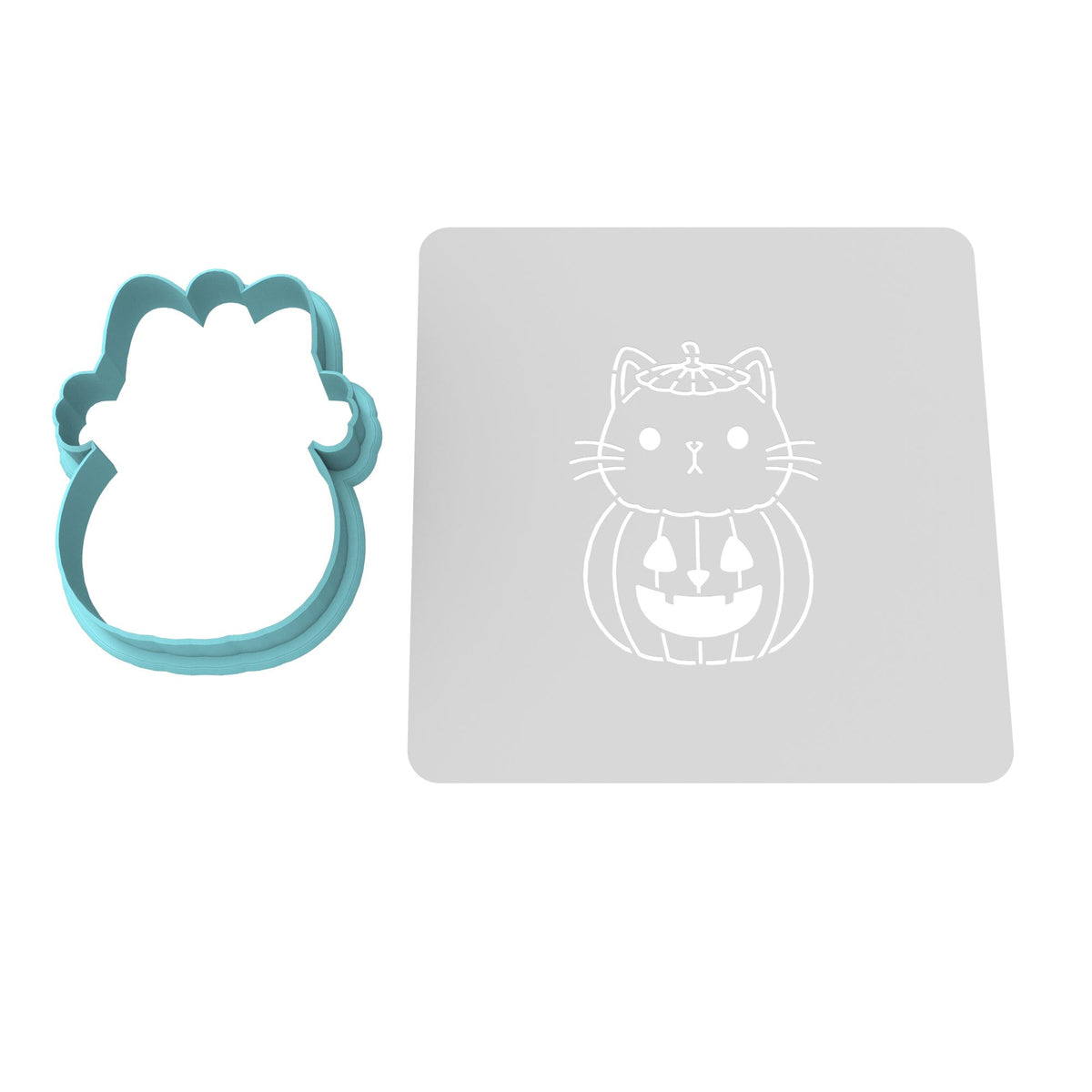 Pumpkin Cat Cookie Cutter | Stamp | Stencil #1 Halloween / Fall Cookie Cutter Lady 2 Inch Small Cupcake Cutter Only Yes
