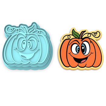Pumpkin Crazy Face Cookie Cutter | Stamp | Stencil #1