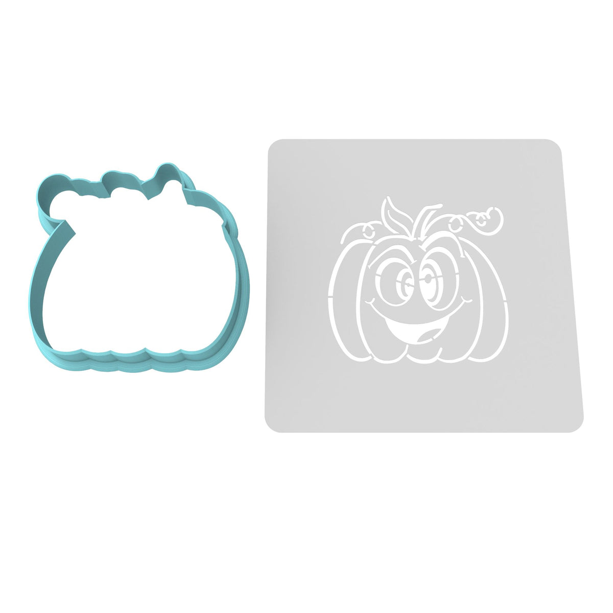 Pumpkin Crazy Face Cookie Cutter | Stamp | Stencil #1