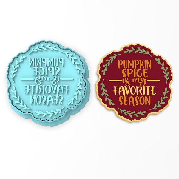 Pumpkin Spice Favorite Season Cookie Cutter | Stamp | Stencil #1 Halloween / Fall Cookie Cutter Lady 2 Inch Small Cupcake Cutter + Stamp No
