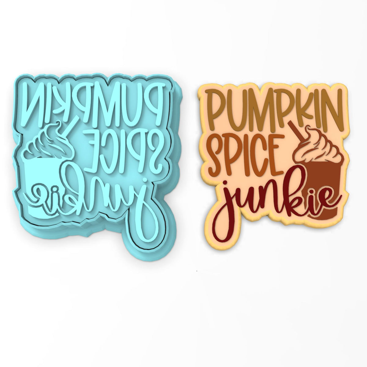 Pumpkin Spice Junkie Cookie Cutter | Stamp | Stencil #1