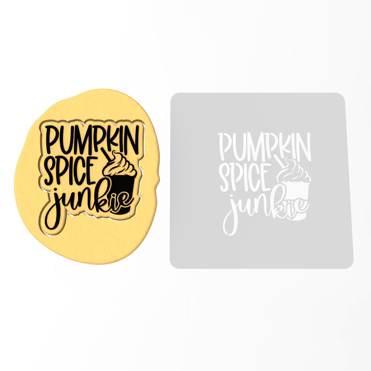 Pumpkin Spice Junkie Cookie Cutter | Stamp | Stencil #1