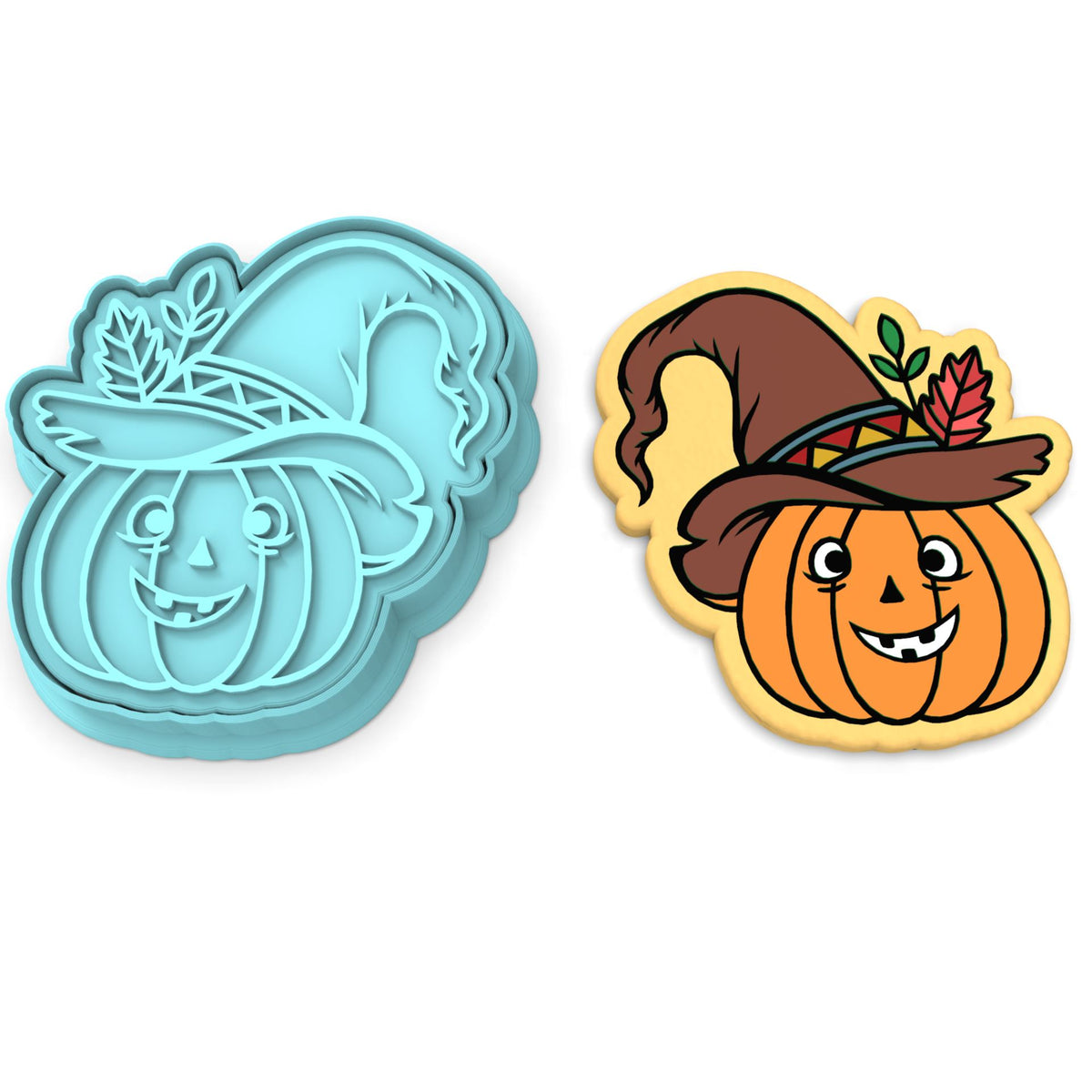 Pumpkin with Hat Cookie Cutter | Stamp | Stencil #1