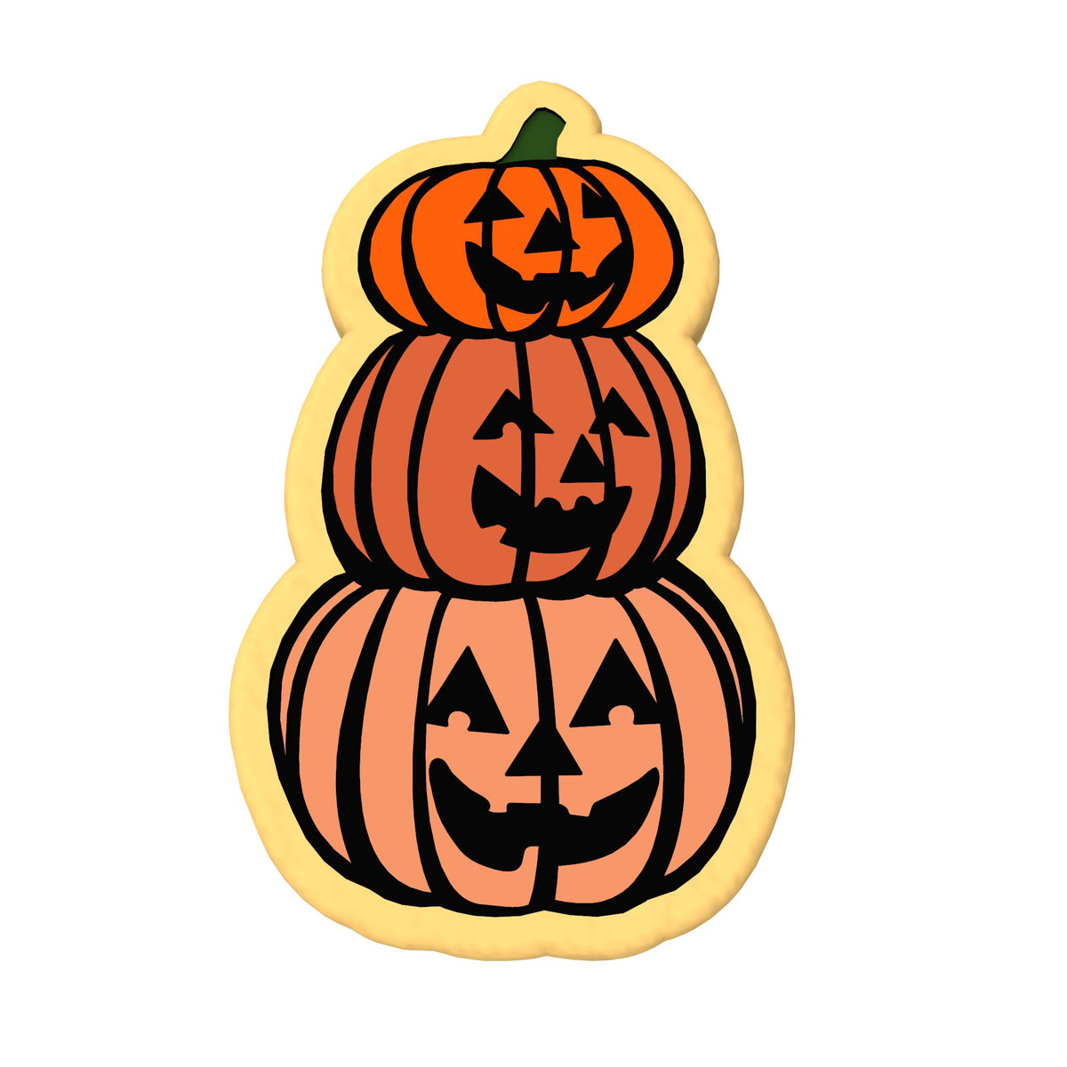 Pumpkins Stacked Cookie Cutter | Stamp | Stencil #1