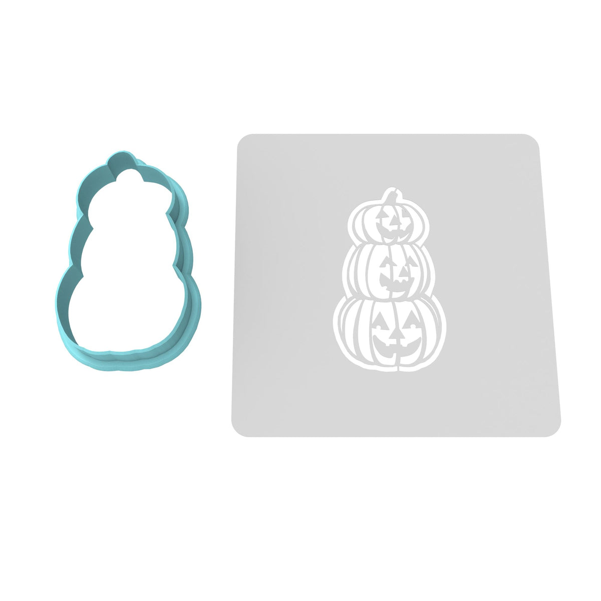 Pumpkins Stacked Cookie Cutter | Stamp | Stencil #1