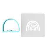 Rainbow Boho Cookie Cutter | Stamp | Stencil #2 Cookie Cutter Lady MINI - 2 Inches (5cm) **BUNDLE** Cutter + Stencil 