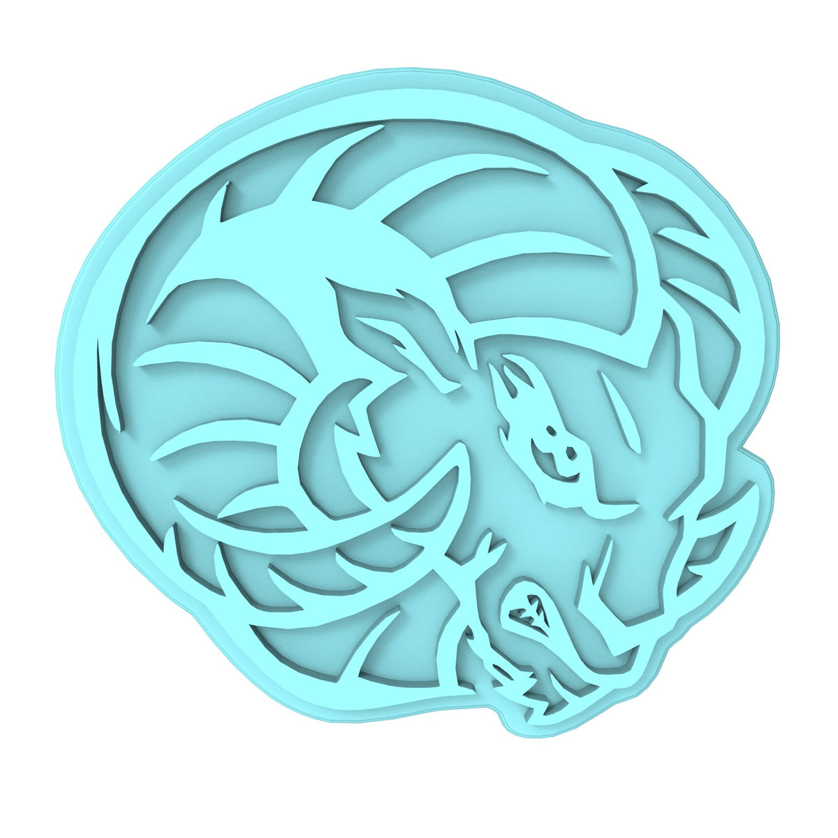 Ram Head Cookie Cutter | Stamp | Stencil #1 Animals & Dinosaurs Cookie Cutter Lady MINI - 2 Inches (5cm) Stamp ONLY 
