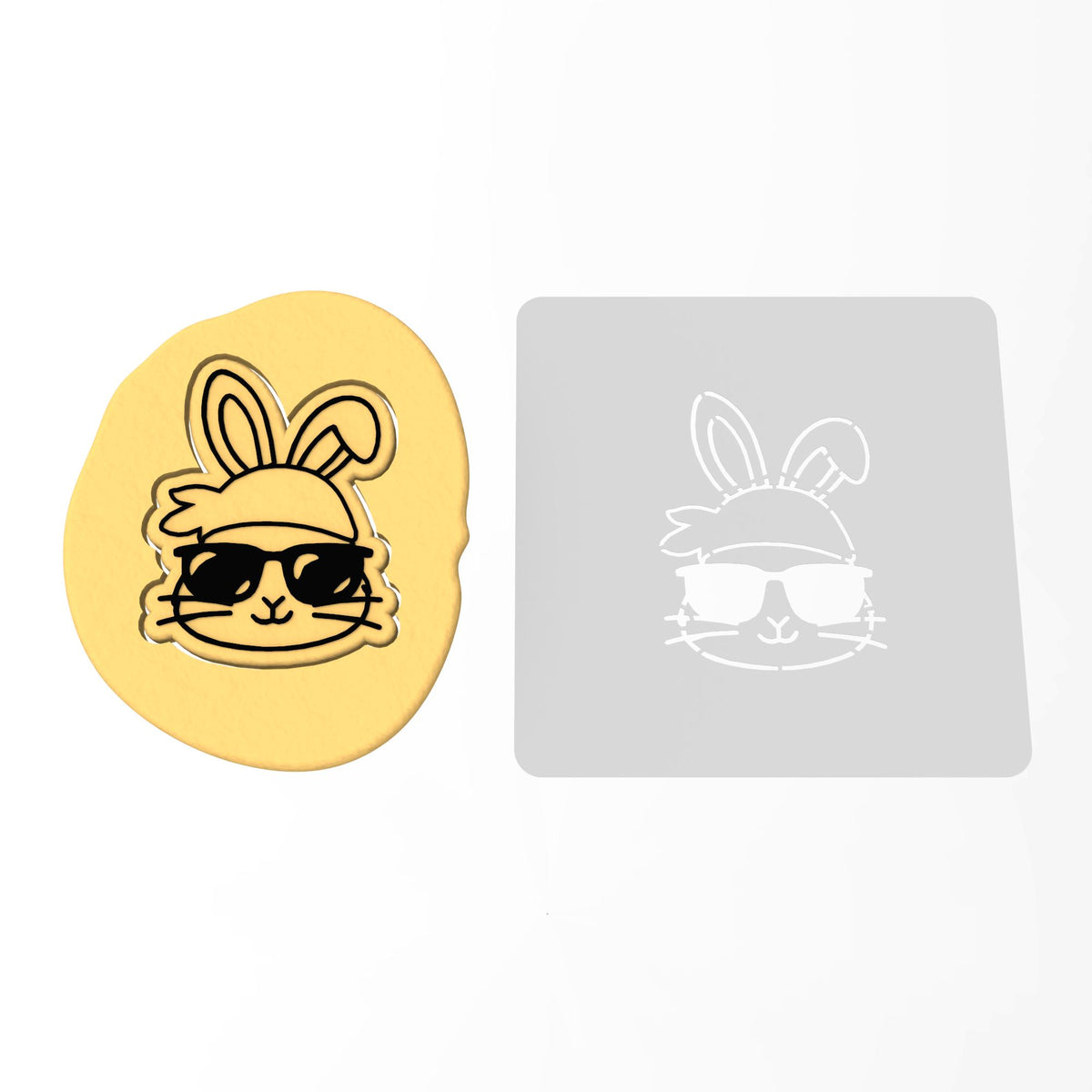 Rapper Rabbit Cookie Cutter | Stamp | Stencil #1