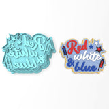 Red White & Blue Cookie Cutter | Stamp | Stencil #1