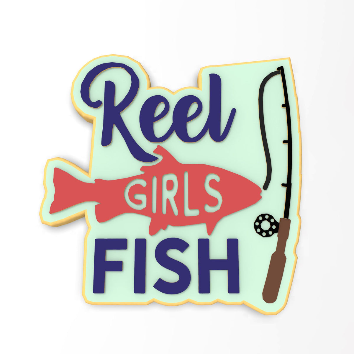 Reel Girls Fish Cookie Cutter | Stamp | Stencil #1