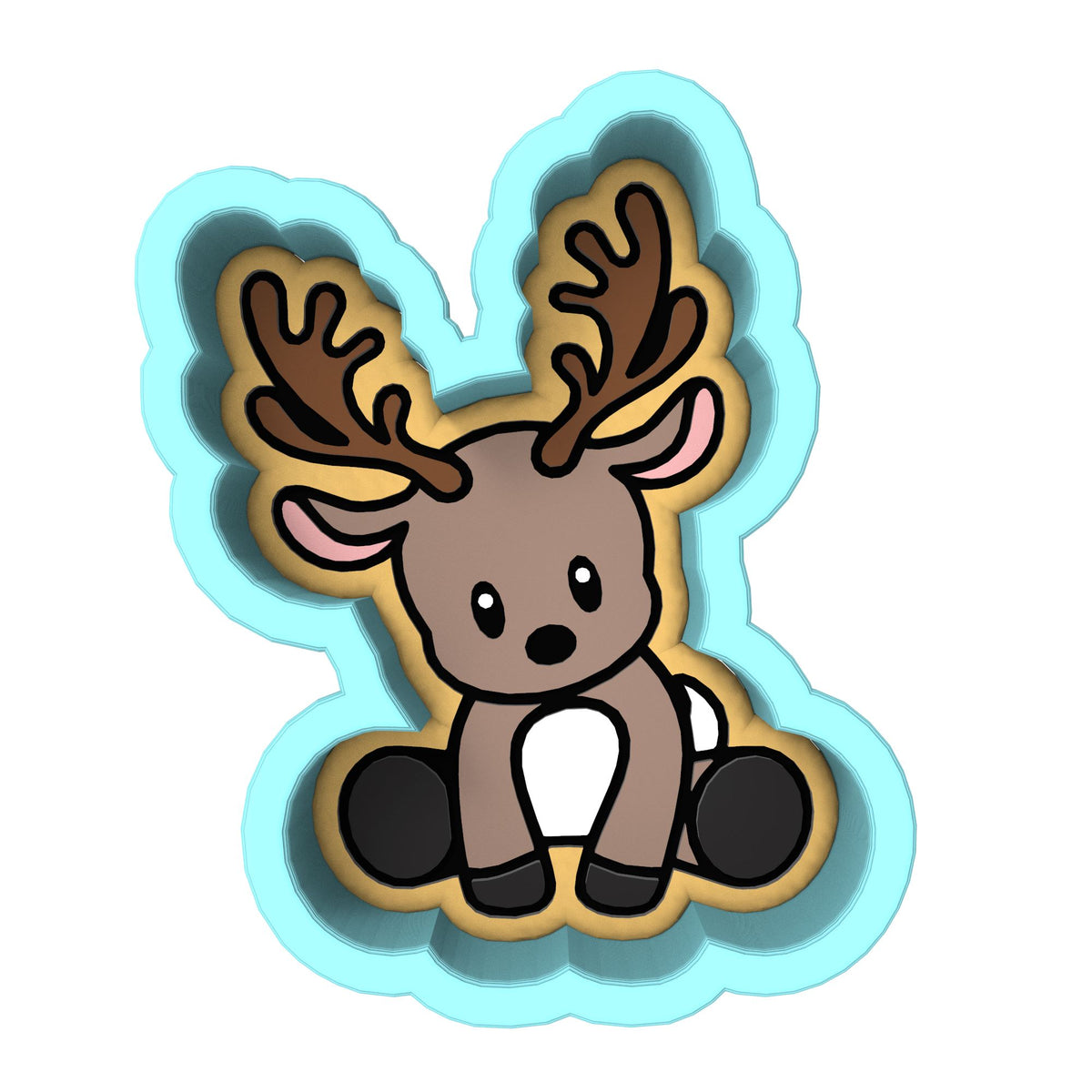Reindeer Body Cookie Cutter | Stamp | Stencil #1