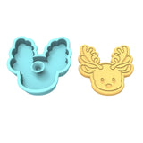 Reindeer Face Cookie Cutter | Stamp | Stencil #1
