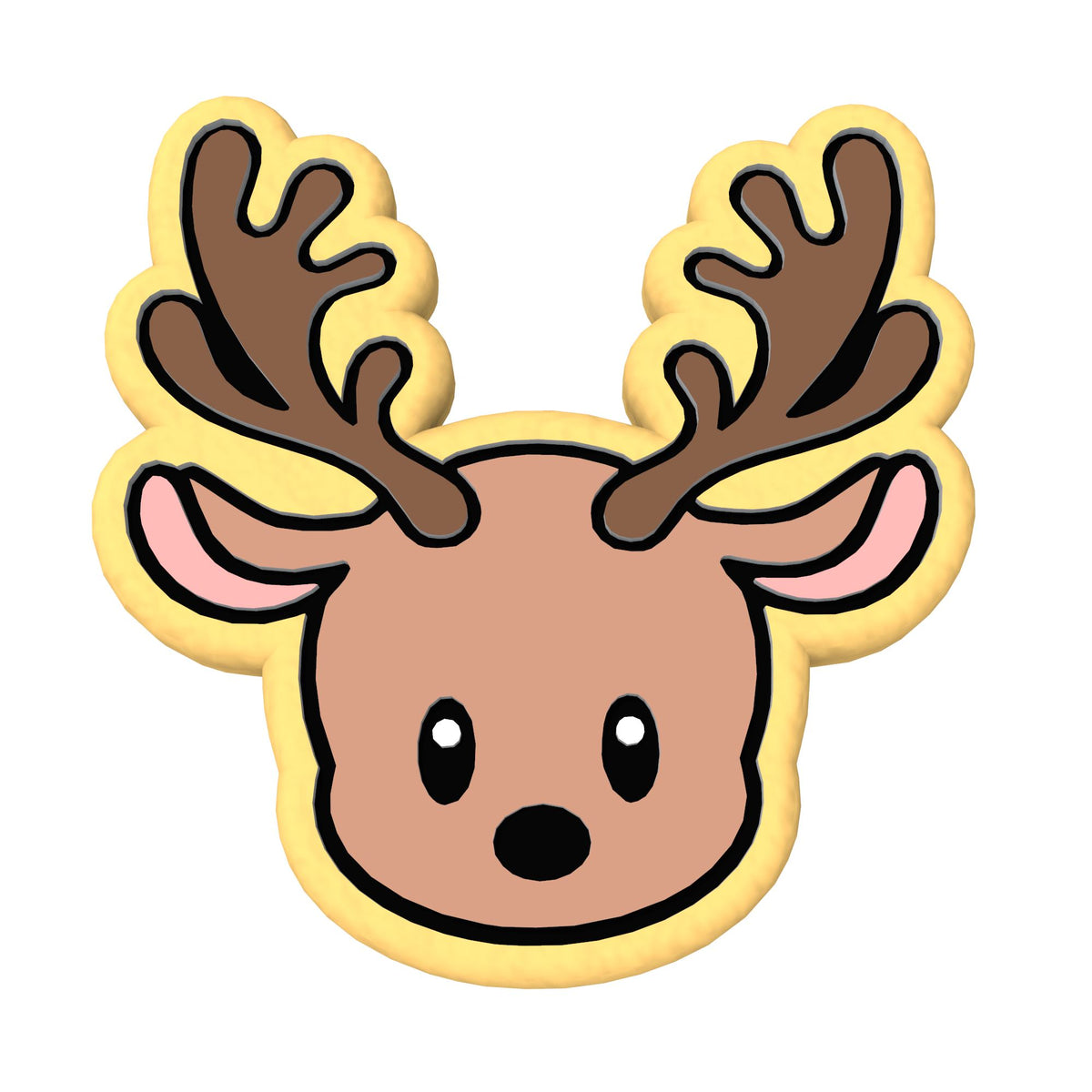 Reindeer Face Cookie Cutter | Stamp | Stencil #1